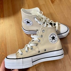 Custom Leather Platform Converse